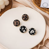 Leopard Button Earrings