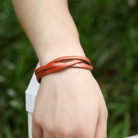 Braided Leather Snap Bracelets