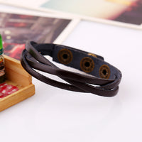 Braided Leather Snap Bracelets