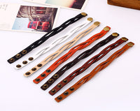 Braided Leather Snap Bracelets