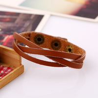 Braided Leather Snap Bracelets