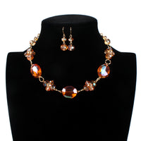 Orange Beaded Short Necklace set