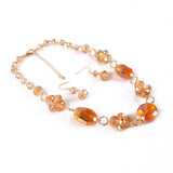 Orange Beaded Short Necklace set