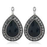 Retro Black Teardrop Earrings