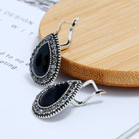 Retro Black Teardrop Earrings