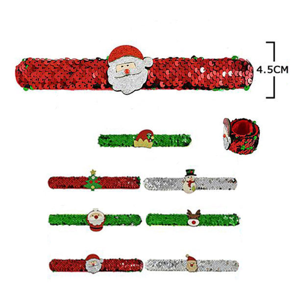 Christmas Sequin Slap Bracelets