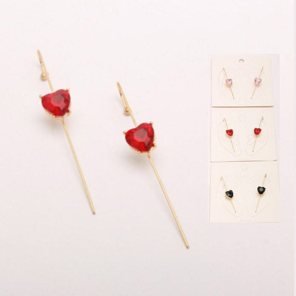 Heart Shape Gem Ear Hook Set