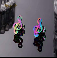 Music Note Rainbow Earrings