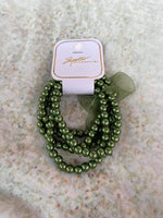 Green Pearl 5 Piece Bracelet Set