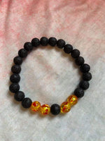 Amber Color Lava Bead Bracelet