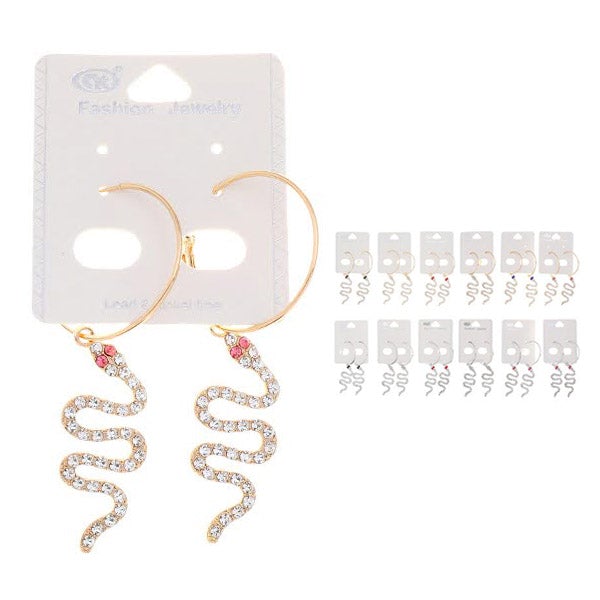 Rhinestone Snake Hoops