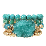 Druzy 5 piece Bracelet Set