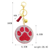 Rhinestone Paw Print Key Chain