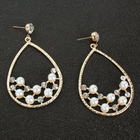 Gold Pearl & Diamond Earrings