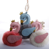 Flamingo Fur Ball Keychain