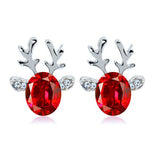 Christmas Crystal Reindeer Stud Earrings