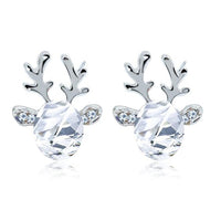 Christmas Crystal Reindeer Stud Earrings