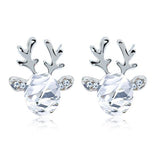 Christmas Crystal Reindeer Stud Earrings