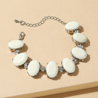 Oval Stone Silver Bracelet