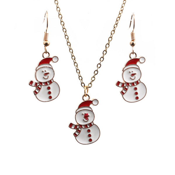 Snowman Necklace Set