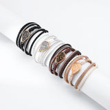 Druzy Drop Multi Layer Leather Bracelet