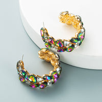 Chunky Gold Stone Hoops