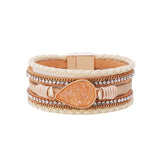 Druzy Drop Multi Layer Leather Bracelet