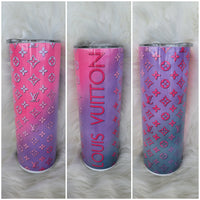 Pink Purple Ombre LV Tumbler