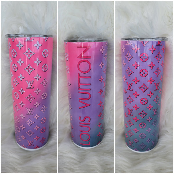 Pink Purple Ombre LV Tumbler