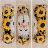 Sunflower Unicorn Tumbler