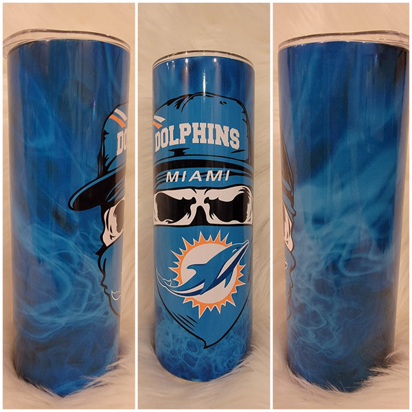 Miami Dolphins Skull Tumbler