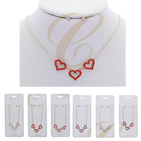 Three Heart Necklace Set