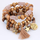 Wood Bead Bracelet Set