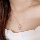 Rose Gold Diamond Ring Necklace