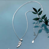 Feather & Gem Silver Necklace