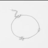 Dainty Initial Silver Bracelet