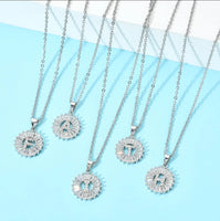 Initial Diamond Silver Necklace