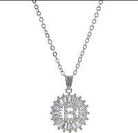 Initial Diamond Silver Necklace