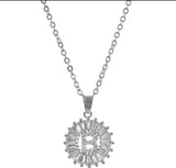 Initial Diamond Silver Necklace