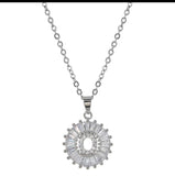 Initial Diamond Silver Necklace