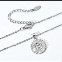 Initial Diamond Silver Necklace