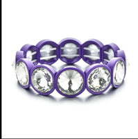 Purple & Clear Gems Bracelet