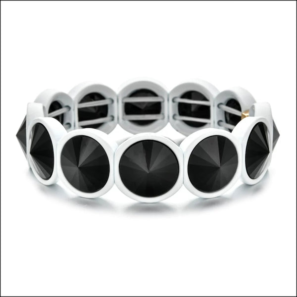 White with Black Gems Bracelet