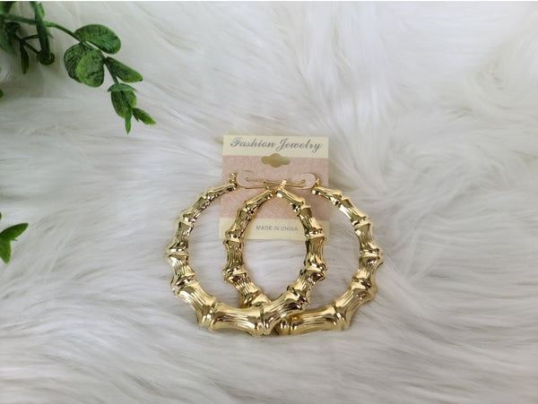 Gold Bamboo Hoops