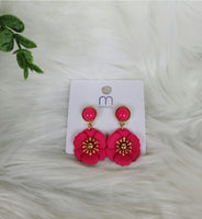 Pink Flower Earrings