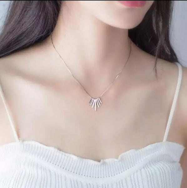 Dainty Silver Spike Necklace