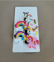 5 pc Unicorn Hair Clip Set