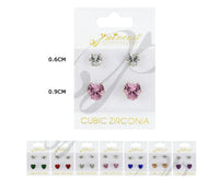 Cubic Zirconia Hearts Earring Set