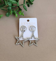 Silver LV Star Earrings