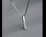 Simple Silver Bar Necklace